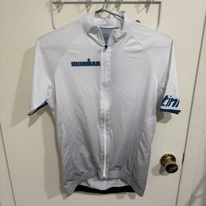 SMS Santini Ironman Triathlon Full Zip Cycling Jersey Made in Italy Men Large